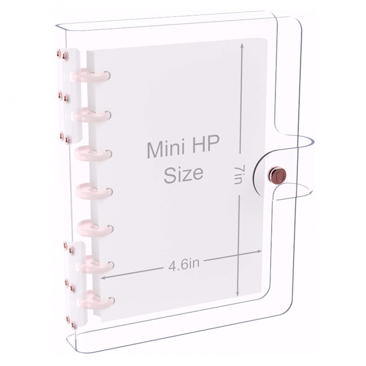 DISCAGENDA CLARITY CLEAR SEE THROUGH PVC PLANNER COVER - DISCBOUND ROSEGOLD, MINI HP SIZE