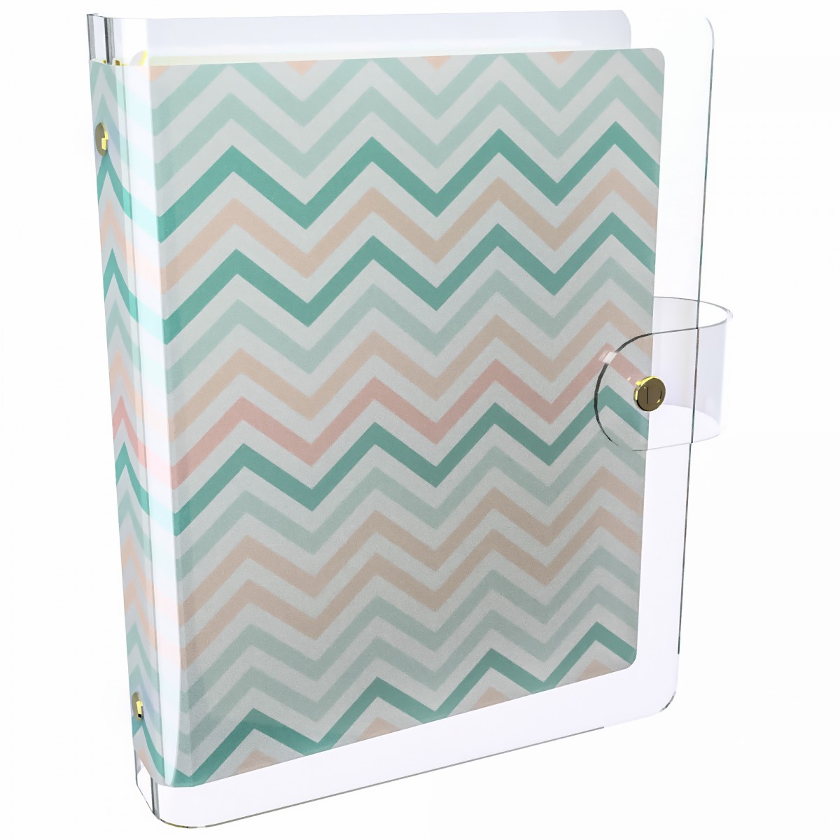 DISCAGENDA CLARITY CLEAR PVC PLANNER COVER - CHEVRON, RINGBOUND, A5 SIZE