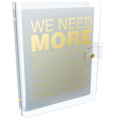 DISCAGENDA CLARITY CLEAR PVC PLANNER COVER - WE NEED MORE TRANSPARENCY (WHITE), RINGBOUND, A5 SIZE