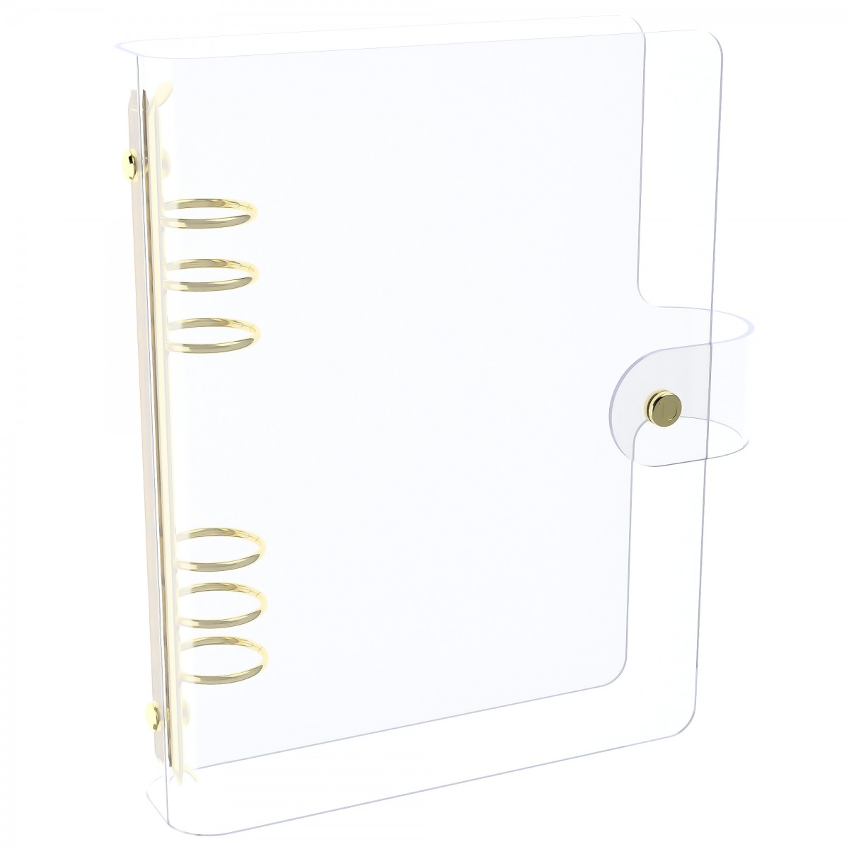 DISCAGENDA CLARITY CLEAR SEE THROUGH PVC PLANNER COVER - RINGBOUND, A5 SIZE, GOLD