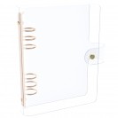 DISCAGENDA CLARITY CLEAR SEE THROUGH PVC PLANNER COVER - RINGBOUND, A5 SIZE, ROSE GOLD