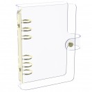 DISCAGENDA CLARITY CLEAR SEE THROUGH PVC PLANNER COVER - RINGBOUND, PERSONAL SIZE, GOLD