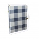 DISCAGENDA CLARITY CLEAR PVC PLANNER COVER - NAVY CHECKERED, RINGBOUND, PERSONAL SIZE