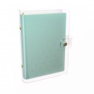 DISCAGENDA CLARITY CLEAR PVC PLANNER COVER - MINT WITH GOLD POLKA DOTS, RINGBOUND, PERSONAL SIZE