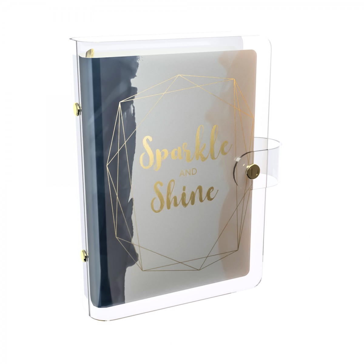 DISCAGENDA CLARITY CLEAR PVC PLANNER COVER - SPARKLE AND SHINE, RINGBOUND, PERSONAL SIZE