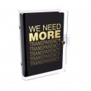 DISCAGENDA CLARITY CLEAR PVC PLANNER COVER - WE NEED MORE TRANSPARENCY (BLACK), RINGBOUND, PERSONAL SIZE