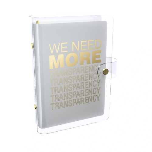 DISCAGENDA CLARITY CLEAR PVC PLANNER COVER - WE NEED MORE TRANSPARENCY (WHITE), RINGBOUND, PERSONAL SIZE
