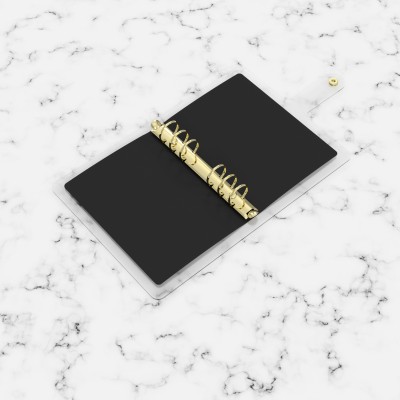 DISCAGENDA CLARITY CLEAR PVC PLANNER COVER - BLACK WITH GOLD POLKA DOTS, RINGBOUND, PERSONAL SIZE DISCAGENDA CLARITY CLEAR PVC PLANNER COVER - BLACK WITH GOLD POLKA DOTS, RINGBOUND, PERSONAL SIZE