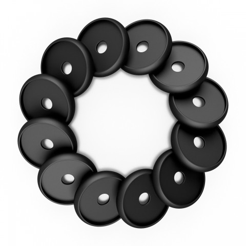 DISCAGENDA DISCBOUND DISCS 24MM 12 PIECE SET BLACK