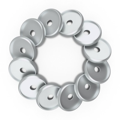 DISCAGENDA DISCBOUND DISCS 24MM 12 PIECE SET SILVER DISCAGENDA DISCBOUND DISCS 24MM 12 PIECE SET SILVER