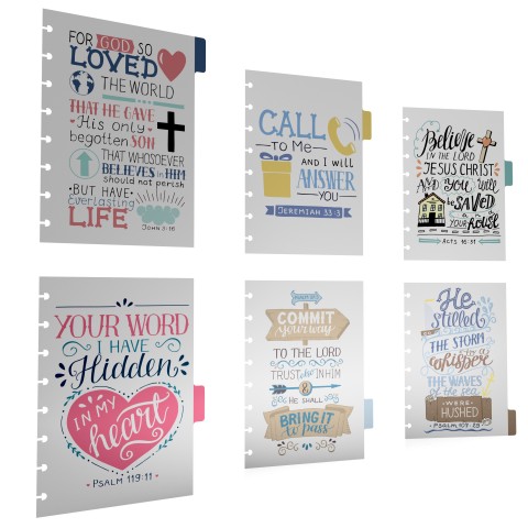 DISCAGENDA 6 SECTION PLASTIC DIVIDERS BIBLE VERSES