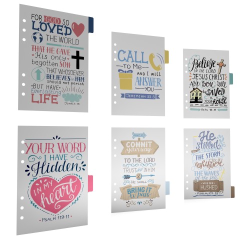 DISCAGENDA 6 SECTION PLASTIC DIVIDERS BIBLE VERSES