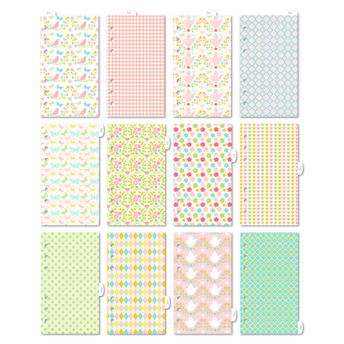 RINGBOUND 12 MONTHS PLASTIC DIVIDERS PERSONAL (SMALL) - GARDEN RINGBOUND 12 MONTHS PLASTIC DIVIDERS PERSONAL (SMALL) - GARDEN